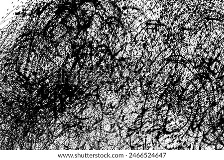 Abstract mental crazy background. Lunatic ink scribble textures as card. Deranged black and white hand drawn illustrations print. Unhinged abstract light trails painting. Pencil vector.