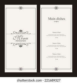 Abstract menu background with some special objects