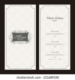 Abstract menu background with some special objects