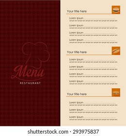 Abstract menu background with some special objects