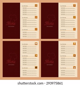 Abstract menu background with some special objects