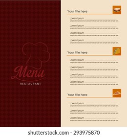 Abstract menu background with some special objects