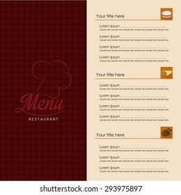 Abstract menu background with some special objects