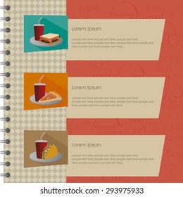 Abstract menu background with some special objects