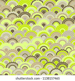 Abstract mermaid scales squama background, vector seamless fabric pattern, tiled textile print. Vintage chinese squama scales seamless arc tiles surface. Mermaid skin pattern.