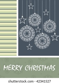 abstract merry christmas background with hanging object