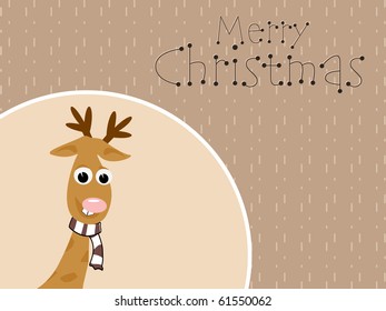 abstract merry christmas background with reindeer