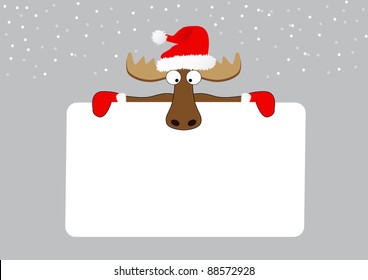 abstract merry christmas background with reindeer