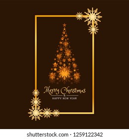 Abstract Merry Christmas background with tree design