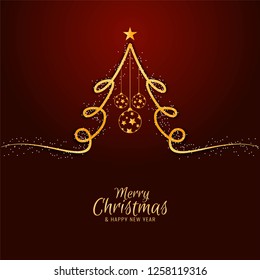 Abstract Merry Christmas celebration elegant red background