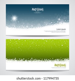 Conjunto de diseño de fondo de copos de nieve para Navidad abstracta, ilustración vectorial