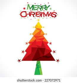 abstract merry christmas tree design vector