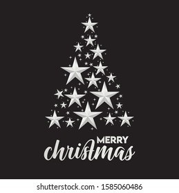 abstract merry xmas tree logo design template