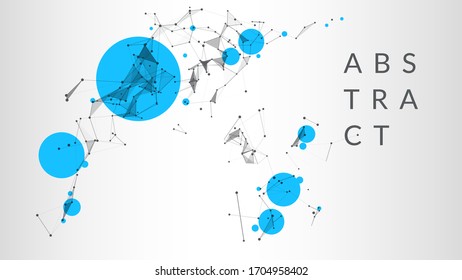 Fondo de malla abstracta con círculos, líneas y formas| Antecedentes vectoriales de tecnología| Diseño EPS10 para su empresa