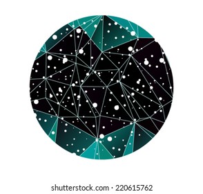 Abstract mesh background with circles, lines and shapes. Futuristic Design