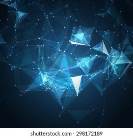 Abstract mesh background with circles, lines and shapes. Futuristic Design