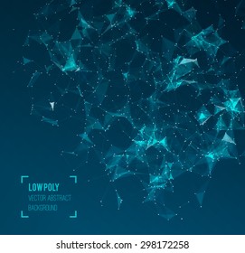Abstract mesh background with circles, lines and shapes. Futuristic Design