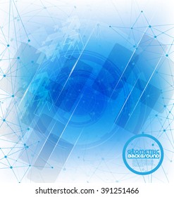 Abstract mesh background with circles, lines and shapes