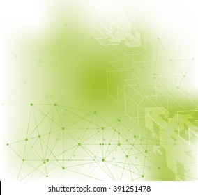Fondo de malla abstracta con círculos, líneas y formas