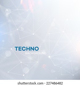 Abstrakter Mesh-Hintergrund mit Kreisläufen, Formen und Linien für Business Technology Design.