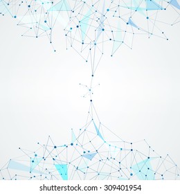 Abstract mesh background with dots, liness and shapes - EPS10 vector