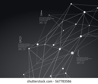 Abstract mesh background grid with place for your three messages.
