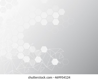 Abstract Mesh Background with Hexagon