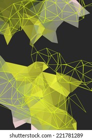 Abstract mesh background with lines and shapes. Futuristic polygonal  design