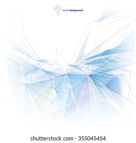 Abstract mesh background lines and shapes on white background