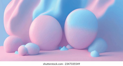 Abstract mesh bubbles gradient pink blue pastel colors banner wallpaper background frame web design