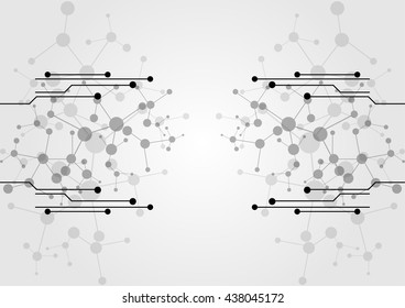abstract mesh connection with circuit technology background
