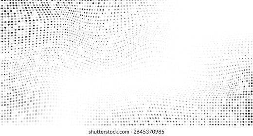 Abstract mesh dot halftone gradient texture. Vanishing polka dot background simple art