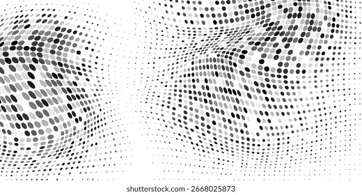 Abstract mesh dot halftone gradient texture. Vanishing polka dot background. Repeating dots gradation modern abstract simple