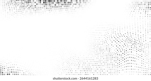 Abstract mesh dotted halftone gradient texture. Vanishing polka dot modern