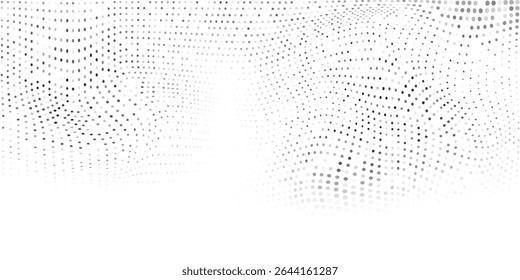 Abstract mesh dotted halftone gradient texture. Vanishing polka dot modern design abstarct