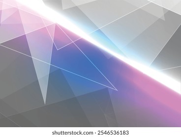 Fundo geométrico de malha abstrata com gradiente cinza claro suave e projeto de fundo roxo. ilustração vetor de fundo.