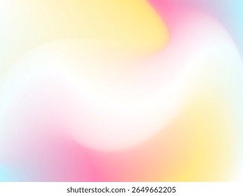 Abstract mesh gradient background with blue, white, pink and yellow background. Soft gradient backdrop for wallpaper