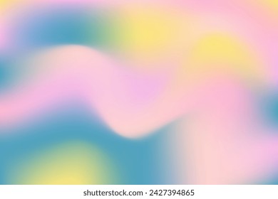 Abstract mesh gradient background with copy space. Vector drawing gentle blurs of blue, yellow, pink color. Spring mood for design, decoration, web, social networks, presentations