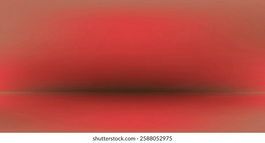 Abstract Mesh gradient background. Red empty studio backdrop. Clean scene for product presentation. Holiday or New Year mockup template.