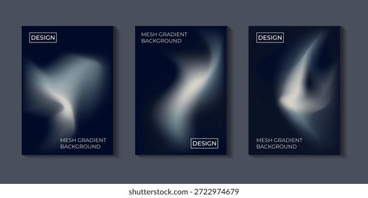 Fondo degradado de malla Abstractas con Formas fluidas y suaves transiciones de luz. Fondo degradado oscuro. Diseño minimalista moderno adecuado para carteles, marcas, presentaciones, portadas y proyectos creativos digitales.