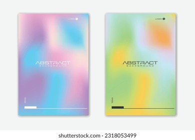 Abstract mesh gradient colorful background poster collection set vector