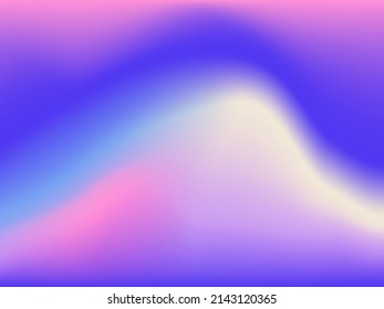 Abstract mesh gradient. Cute gradient background. Colored fluid graphic composition. Vibrant minimal hologram gradient. Editable vector.