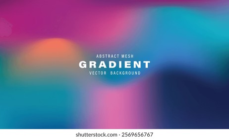 Abstract Mesh Gradient Vector Background Design Colorful Teal Pink