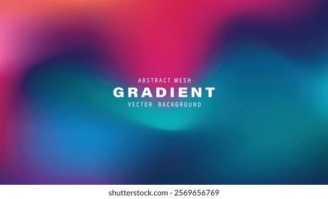 Abstract Mesh Gradient Vector Background Teal, Pink, Purple Hues