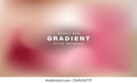 Abstract Mesh Gradient Vector Background Pink, Beige, Red Hues