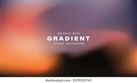 Abstract Mesh Gradient Vector Background Blurry Sunset Hues
