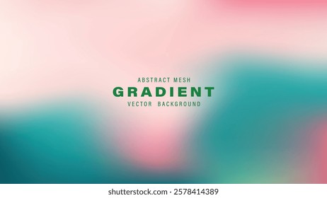 Abstract Mesh Gradient Vector Background Pink, Teal, Blurred
