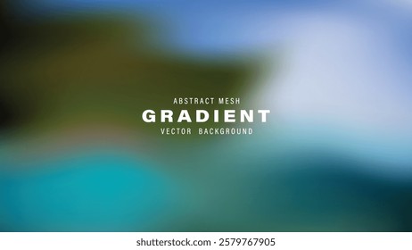 Abstract Mesh Gradient Vector Background Teal Green Blue
