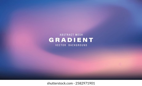Abstract Mesh Gradient Vector Background Purple, Pink, Blue Hues

