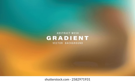 Abstract Mesh Gradient Vector Background Teal Orange Brown
